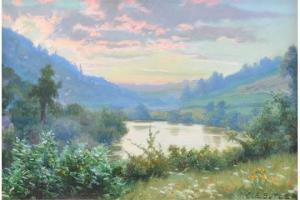 BUTLER Charles Ernest 1864-1933,Sunset on The Wye,Simpson Galleries US 2015-02-22