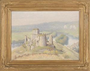 BUTLER CLARENCE LA VERNE 1850-1925,Ruins of Chateau Gaillard, Normandy,Eldred's US 2014-07-17