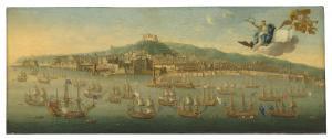 BUTLER Gaspar 1718,Naples with the English Fleet from the sea,Christie's GB 2019-12-03
