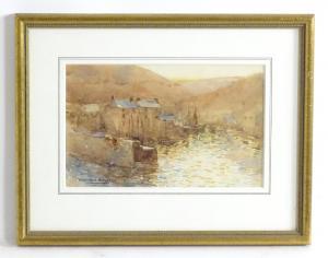 BUTLER Herbert E 1861-1931,Polperro harbour with moored boats,Claydon Auctioneers UK 2022-08-28