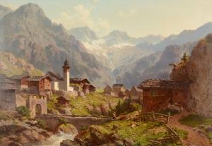 BUTLER JOSEPH NIKOLAUS,A Mountain VIllage,1861,David Lay GB 2017-04-27