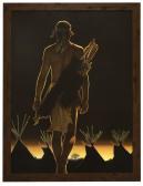BUTLER Kent,''Night Fox'', nocturnal with Indian figure,John Moran Auctioneers US 2016-04-16