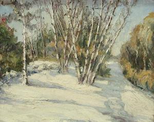 BUTLER Phillip A 1890-1913,Birch trees in a snowy landscape,Bonhams GB 2010-05-09