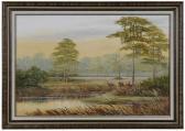 BUTLER Robert 1900,Wild Turkeys in the Marsh,1987,Brunk Auctions US 2017-11-09