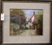 butler Thelma Lesny,Untitled European cottage scene,Halls Auction Services CA 2009-02-03