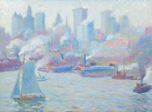 BUTLER Theodore Earl 1861-1936,East River,1899,Hindman US 2024-02-21