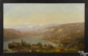 BUTMAN Frederick A,Landscape depicting a lake with mountains in the b,Pook & Pook 2015-04-24