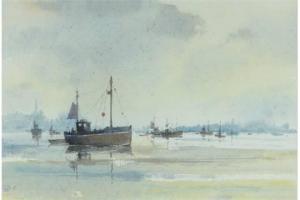 BUTSON ALEC,fishing boats in harbour,Burstow and Hewett GB 2015-09-23