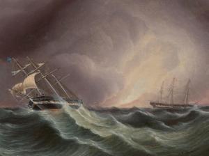 BUTTERSWORTH James Edward 1817-1894,American Ships in a Storm,c. 1860,Christie's GB 2024-01-18