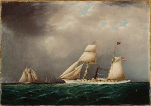 BUTTERSWORTH James Edward 1817-1894,American Steam-Sail Yacht EMILY at Sea with Four ,1878,Heritage 2009-06-10
