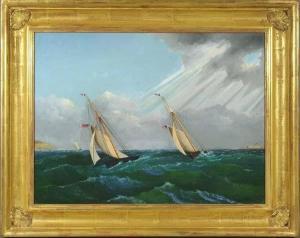 BUTTERSWORTH James Edward 1817-1894,Buttersworth, Sailing, Boston, o/c,Kaminski & Co. US 2008-09-21