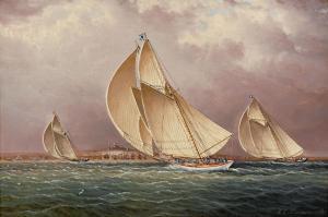 BUTTERSWORTH James Edward 1817-1894,Yachting in Boston Harbor,Heritage US 2009-06-10