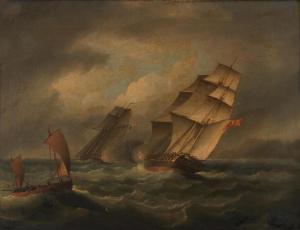 BUTTERSWORTH Thomas 1768-1842,'The Chase' – a Royal Navy frigate in close pursui,Bonhams 2024-04-24