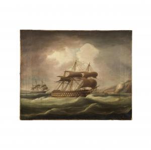 BUTTERSWORTH Thomas 1768-1842,Navires sur une mer agitée,Cornette de Saint Cyr FR 2023-11-14