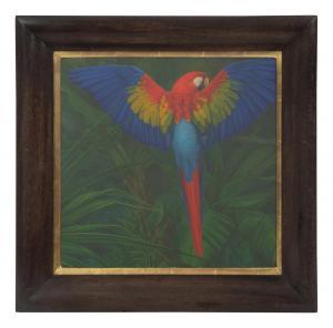 BUTTERWORTH Elizabeth 1949,Scarlett Macaw with Plants,1997,Hindman US 2024-03-29