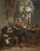 BUTTERY Thomas C. 1796-1896,Mann mit Hund beim lesen der Briefe,Walldorf DE 2020-04-24
