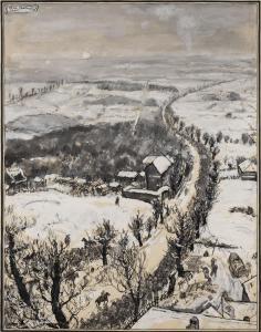 BUTTNER Erich 1889-1936,KRIEGSWINTER AUF DEM LAND,1915,Hargesheimer Kunstauktionen DE 2021-09-10