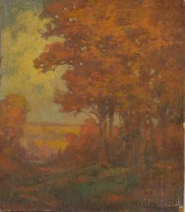 BUTTON Albert Prentice 1872-1934,Autumn Landscape,1923,Skinner US 2017-04-14
