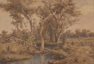 BUVELOT Abraham Louis 1814-1888,Landscape with Creek Bend,1877,Leonard Joel AU 2023-06-27