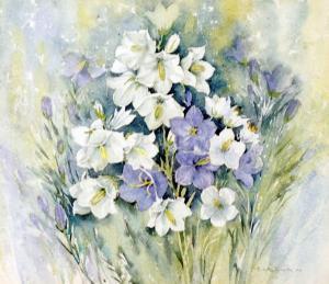 BUXTON MACCLESFIEL EDITH,Blue and white flowers in natural setting,1983,Capes Dunn GB 2016-05-17