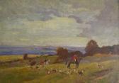BUXTON Robert Hugh 1871-1965,Landscape with hunts men and hounds,Serrell Philip GB 2009-09-17