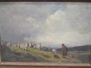BUXTON Robert Hugh 1871-1965,Shepherd with sheep,Cheffins GB 2020-08-13