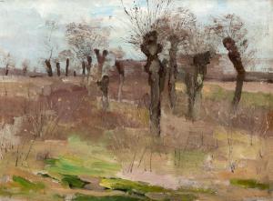 BUYSSE Georges 1864-1916,Pollard willows,1892,De Vuyst BE 2021-05-15
