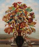 BUZZELL Taylor 1800-1800,Autumn Leaves in a Vase,1874,William Doyle US 2017-10-04