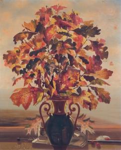 BUZZELL Taylor 1800-1800,Still Life with Autumn Leaves,1874,Shannon's US 2007-04-26