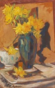 BYCK WEPPER Mina 1900-1964,Vase with Daffodils,Artmark RO 2023-11-15