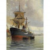 BYLANDER CHRISTIAN 1800-1900,Dampfschiff vor Stockholm.,1889,Dobiaschofsky CH 2015-11-04