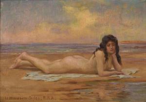 BYLES William Hounsom 1872-1916,A nude in repose on a shoreline,Tennant's GB 2021-03-27