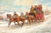 BYLES William Hounsom 1872-1916,Coaching scene in the snow,Dreweatt-Neate GB 2013-07-10