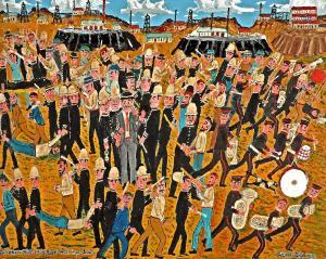 BYRNE Samuel Michael 1883-1978,Broken Hill 1909 Riot Arrest of Leader,Elder Fine Art AU 2023-09-03