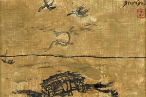 BYUN Shi Ji 1926-2013,Horizon and Crow,Seoul Auction KR 2023-06-21