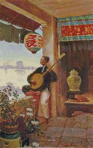 CÉZARD Albert,Le Musicien Vietnamien (A Vietnamese Yueqin Player,1900,Christie's 2016-05-29