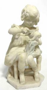 C L ROUSAUD ARISTIDE 1868-1946,Petite fille coiffant sa poupée,Ruellan FR 2015-04-04
