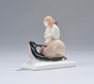 CAASMANN Albert,"Schneckenpost" (Mädchen auf einer Schnecke sitzen,1913,Palais Dorotheum 2023-02-24