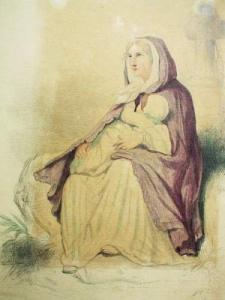 Cabaillot Lassale Camille Léopold 1839-1888,Jeune femme et enfant,1851,Blavignac CH 2007-12-01