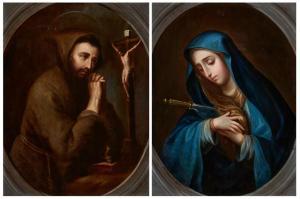 CABRERA Miguel 1695-1768,"Our Lady of Sorrows" and "Saint Francis of Assisi",La Suite ES 2023-11-23