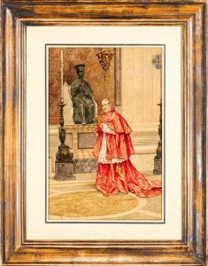 CACCIARELLI Umberto 1880-1909,Il cardinale a San Pietro,Casa d'Aste Arcadia IT 2023-10-26
