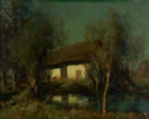 CACHOUD Francois Charles 1866-1943,La Grange au Saules, nuit clair,Skinner US 2023-03-16