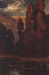 CADENASSO Giuseppe 1858-1918,Twilight Trees with Pond,Bonhams GB 2023-11-30