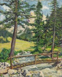 CADENEL Léon 1903-1985,Paysage de forêt avec pont,Boisgirard - Antonini FR 2018-03-16