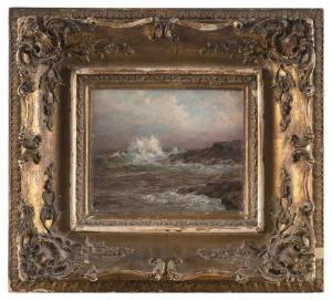 CADY Henry B 1849-1935,Waves crashing against the rocks,Eldred's US 2023-02-03