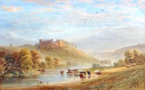 CAFE Thomas Watt 1856-1925,Ludlow Castle, Shropshire  with cattle watering,1878,Lacy Scott & Knight 2010-09-11
