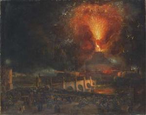 CAFFI Cavaliere Ippolito 1809-1866,Fireworks over Castel Sant'Angelo, Rome,Christie's GB 2005-04-19