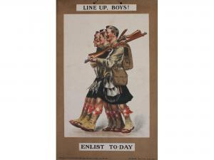 CAFFYN W.H 1870-1958,Line Up, Boys ! Enlist Today,Onslows GB 2021-05-28