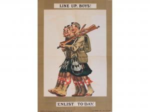 CAFFYN W.H 1870-1958,Line Up., Boys ! Enlist To-Day,Onslows GB 2021-05-28