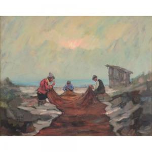CAFRA,Pescatori mentre puliscono la rete,20th century,Trionfante IT 2018-07-03